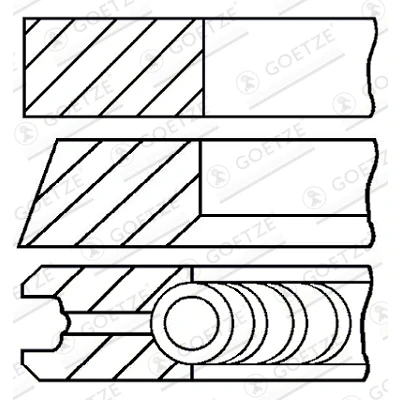 Bilde av GOETZE ENGINE 08 432300 10 Stempelringsett 81 LKZ Ring AUDI: A4 B8 Sedan, Allroad, Q5, VOLKSWAGEN: Touran I, Sharan II, Multivan 5 (7HM