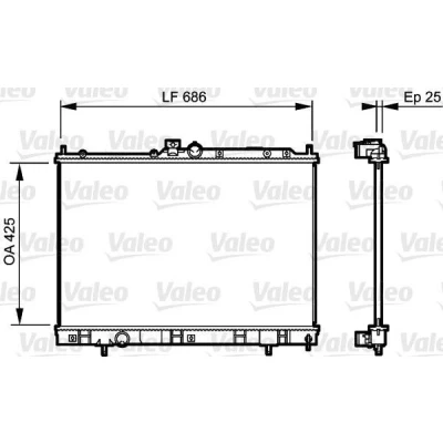 Bilde av VALEO 735203 Radiator Aluminium 425 691 26 uten kjølemiddelregulator Kjøleribber loddet