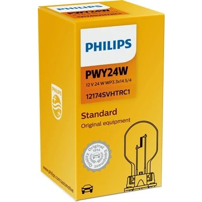 Bilde av Lyspære PHILIPS SilverVision PWY24W WP3,3x14,5/4, Foran, passer mange bilmodeller