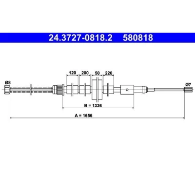 Bilde av ATE 24.3727 0818.2 Bremsekabel 1656