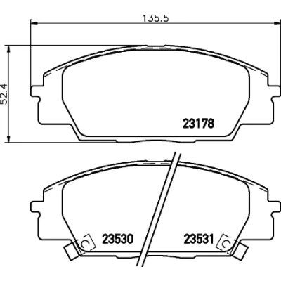 Bilde av HELLA 8DB 355 009 731 Bremseklosser med akustisk slitasjevarsel tilbehør HONDA: CIVIC 8 Hatchback, 7 S2000