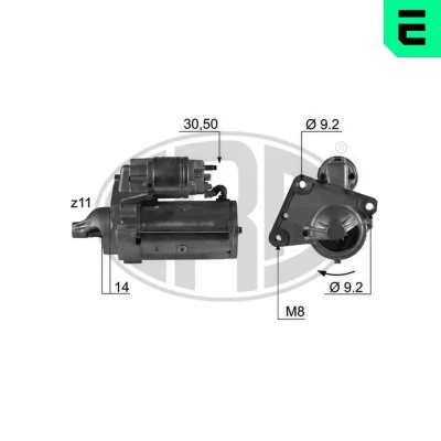 Bilde av ERA 220451A Starter 12 2,2 11 PEUGEOT: Partner I Van, II Tepee, Expert CITROËN: C4 Picasso 2, C3 Hatchback, Berlingo Van