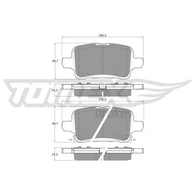 Bilde av TOMEX brakes TX 19 11 Bremseklosser bakaksel med akustisk slitasjevarsel tilbehør OPEL: Insignia B Sports Tourer, Grand Sport