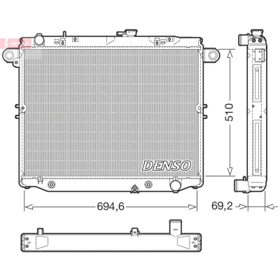 Bilde av DENSO DRM50148 Radiator 695mm 510mm 69mm