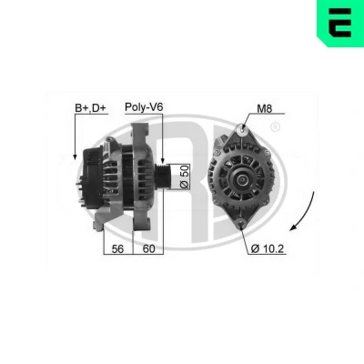 Bilde av ERA 210065A Dynamo 14V 100A OPEL: Omega B Caravan, Frontera A SUV, Vectra Stasjonsvogn
