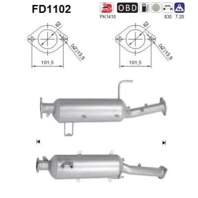 Bilde av AS FD1102 Partikkelfilter Euro 5 Cordierit MITSUBISHI: PAJERO 4