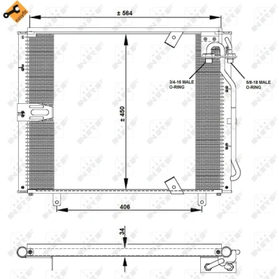 Bilde av NRF EASY FIT 35132 Kondensator med tetningsring 11,7 8,6 Aluminium 564