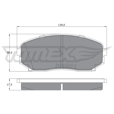 Bilde av TOMEX brakes TX 17 42 Bremseklosser framaksel med akustisk slitasjevarsel tilbehør MAZDA: CX 5 II, 7, MPV 2, FORD USA: Edge