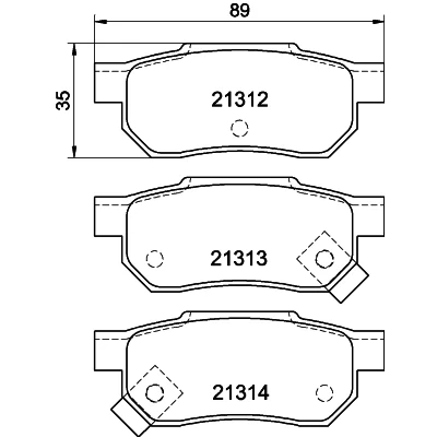 Bilde av HELLA 8DB 355 005 731 Bremseklosser med akustisk slitasjevarsel HONDA: CIVIC 6 Stufenheck, 4 Hatchback, JAZZ