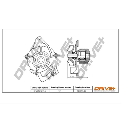 Bilde av Dr!ve+ DP2310.10.046 Vannpumpe med tetning mekanisk for tannremdrift FORD: S Max Mk1 MPV