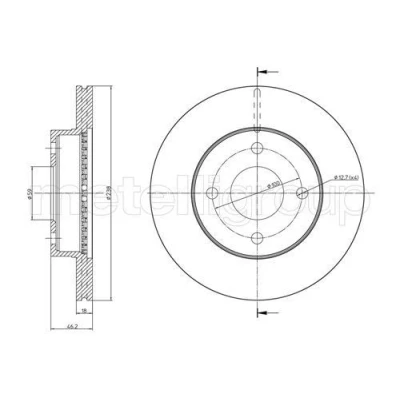 Bilde av METELLI 23 0850 Bremseskiver 238,0 18,0 4 59,0 ventilert
