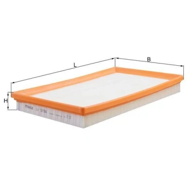 Bilde av MAHLE ORIGINAL LX 5798 Luftfilter 37,3mm 196mm 331mm Filterinnsats