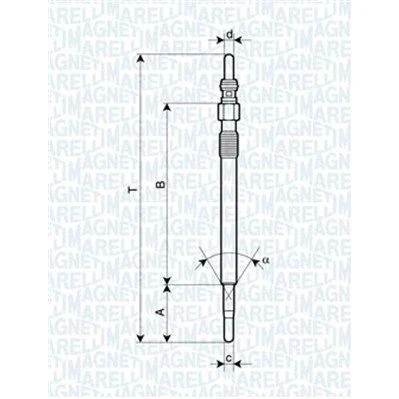 Bilde av MAGNETI MARELLI 062900047304 Glødeplugg 11V 10A M8X1 VOLVO: V70 2, XC70 I Cross Country, XC90 I, LAND ROVER: Discovery 3, 4