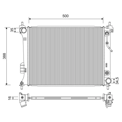Bilde av VALEO 701254 Radiator Aluminium 500 388 16