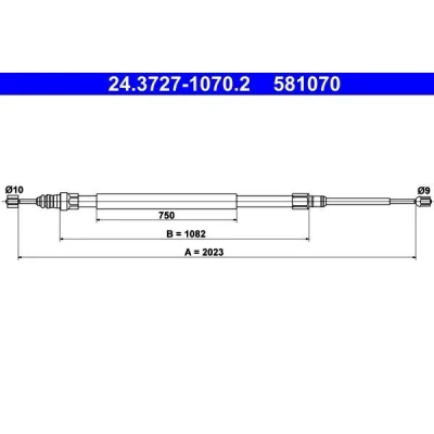 Bilde av Kabel, parkeringsbremse, Bak, renault megane ii, hatchback van 82 00 247 041