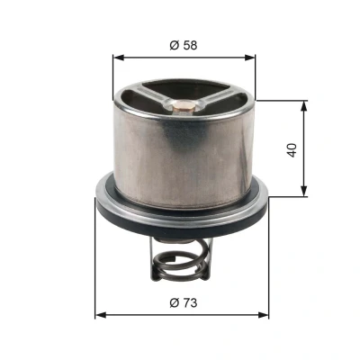 Bilde av GATES TH07882 Termostat 82 Metall uten kapsling BMW: 5 Sedan, Touring, VOLVO: FM 12
