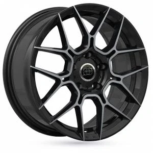 Bilde av INFINY Traxx Bright Black Machined Face 7.5x17 5/108 ET35 B65.1