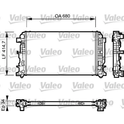 Bilde av VALEO 735089 Radiator Aluminium 680mm 415mm 34mm uten kjølemiddelregulator Kjøleribber loddet MERCEDES BENZ: Sprinter 3.5 T Minibuss