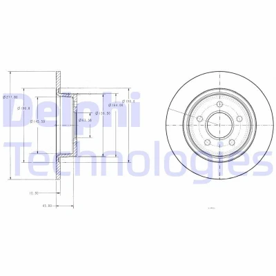Bilde av DELPHI BG3873 Bremseskiver 278 11 5 fullt ut oljet ubehandlet uten hjullager, ABS sensorring FORD: Transit Connect Mk1 Van, Tourneo