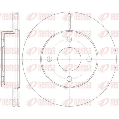 Bilde av REMSA Bremseskive NISSAN: MICRA 2 framaksel 237,7mm 18mm 4 ventilert 61131.10 402061F500,4020672B00,BDM721620,DCA6113110,4020672B01 Bremseskiver