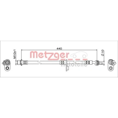 Bilde av METZGER 4111650 Bremseslange høyre bakaksel 440 TOYOTA: Yaris I Hatchback