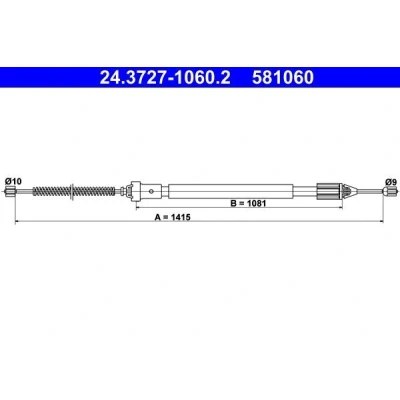 Bilde av ATE 24.3727 1060.2 Bremsekabel 1415 RENAULT: CLIO 2