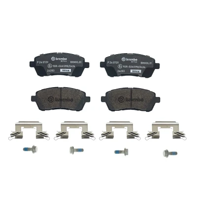 Bilde av BREMBO P 24 072X Bremseklosser ekskl. slitasjevarselkontakt med bremsecaliperskruer tilbehør FORD: FIESTA 6, MAZDA: 2 Hatchback