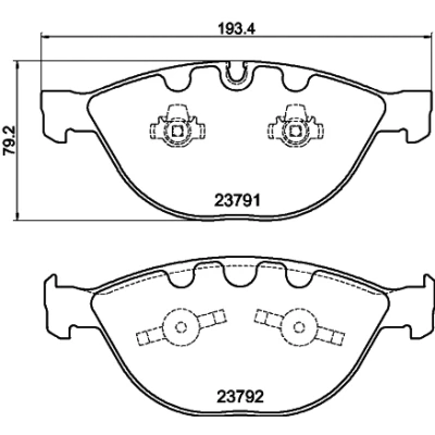Bilde av HELLA 8DB 355 006 551 Bremseklosser klargjort for slitasjeindikator BMW: 5 Touring, Sedan, 7