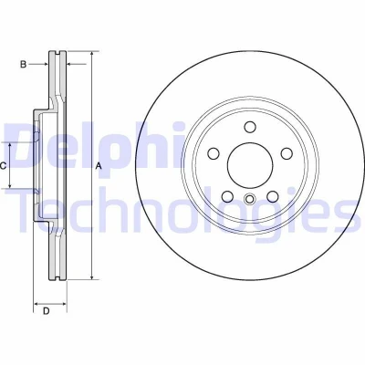 Bilde av DELPHI BG4780C Bremseskiver 330 24 5 ventilert belagt ubehandlet uten hjullager, ABS sensorring BMW: 2 Active Tourer, Gran X1