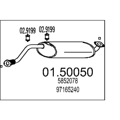 Bilde av Midtre eksospotte MTS 01.50050