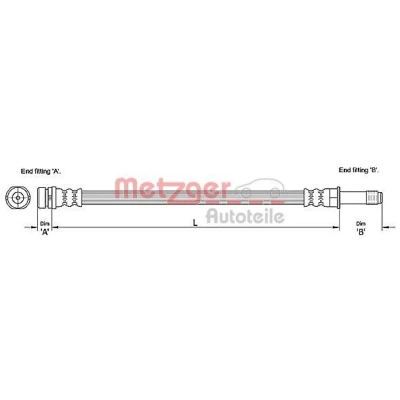 Bilde av METZGER 4110231 Bremseslange 396 FORD: Focus 2 Kombi