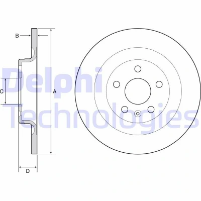 Bilde av DELPHI BG4950C Bremseskiver 302 12 5 ventilert belagt høy karbon uten hjullager, ABS sensorring VOLVO: V90 II Stasjonsvogn, XC60 II, S90