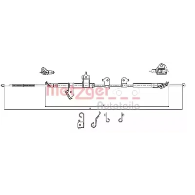 Bilde av METZGER 17.1567 Bremsekabel høyre bak 1841/1625 Skivebrems COFLE TOYOTA: RAV4 III SUV