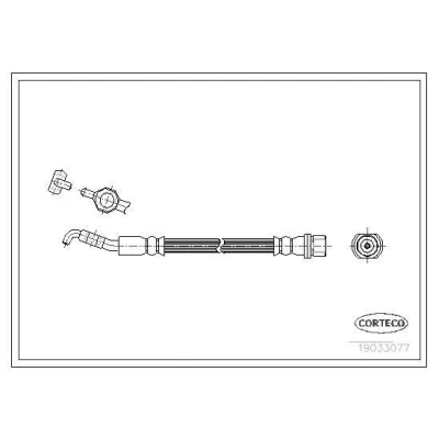Bilde av CORTECO 19033077 Bremseslange bakaksel 216 TOYOTA: Corolla IX Hatchback