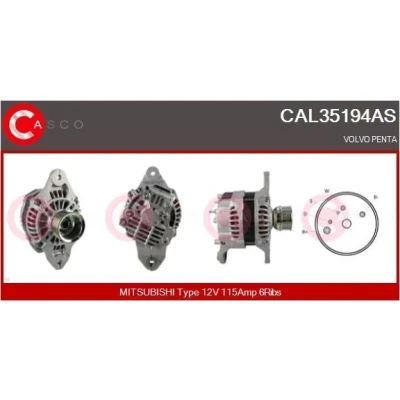 Bilde av CASCO CAL15335AS Dynamo 12V 110A RENAULT: Scénic 1, MEGANE 2 Coupe Cabriolet