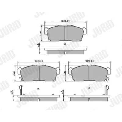 Bilde av JURID 572611J Bremseklosser med akustisk slitasjevarsel uten tilbehør PEUGEOT: iOn Hatchback, MITSUBISHI: i, CITROËN: C Zero Hatchback