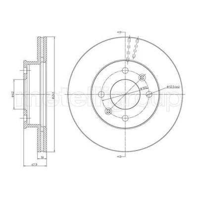 Bilde av METELLI 23 0626 Bremseskiver 241,0 19,0 4 62,2 ventilert HYUNDAI: Getz