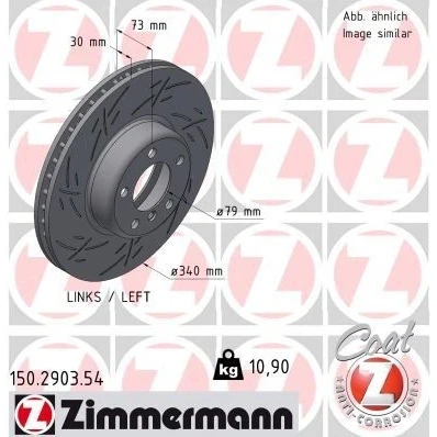 Bilde av ZIMMERMANN 150.2903.54 Bremseskiver 340 30 6/5 5 120 innvendig ventilert, med sliss belagt høy karbon BMW: 3 Sedan, 2 Coupé, 4 Coupé