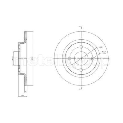Bilde av METELLI 23 1846C Bremseskiver 253,0 12,0 4 63,5 fullt ut spraylakkert FORD: FIESTA 7