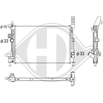 Bilde av DIEDERICHS DCM3866 Radiator Aluminium 545 368 26 Climate FORD: FOCUS 3