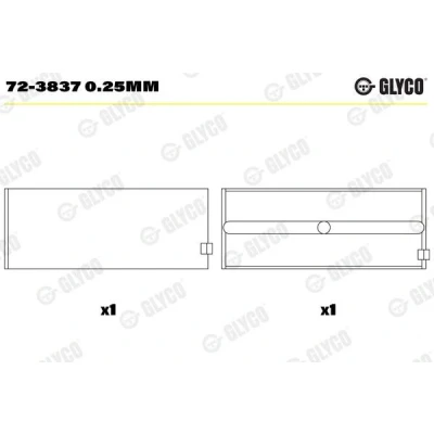 Bilde av GLYCO 72 3837 0.25mm Veivaksellager