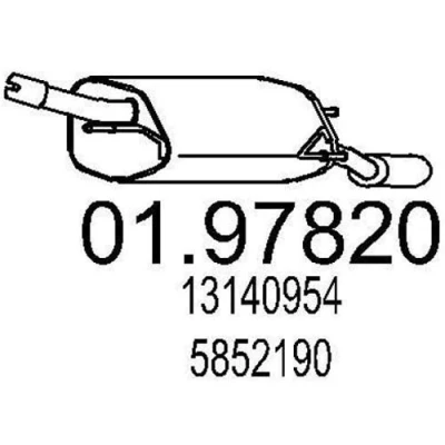 Bilde av MTS 01.97820 Sluttlyddemper 730 OPEL: Corsa C Hatchback