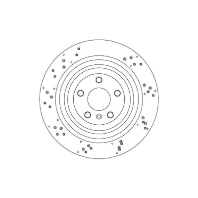 Bilde av TRW Bremseskive MERCEDES BENZ: ML Klasse, GL 345mm 22mm 5 112mm perforert / ventilert spraylakkert høy karbon DF6849S 1664230312,A1664230312