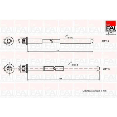 Bilde av FAI AutoParts B1625 Sylindertoppskrue utvendig torx 4, 6 FIAT: Ducato III Flatvogn lastebil / Chassis