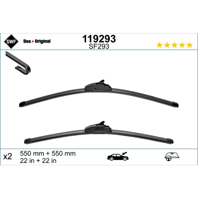 Bilde av Vindusvisker Swf Visioflex 119293 foran Rammeløs LAND ROVER: Discovery 4, Range Rover Sport, 3, RENAULT: Kangoo II Express