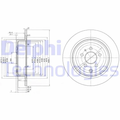 Bilde av DELPHI BG3049 Bremseskiver 295 10 5 fullt ut oljet ubehandlet uten hjullager, ABS sensorring