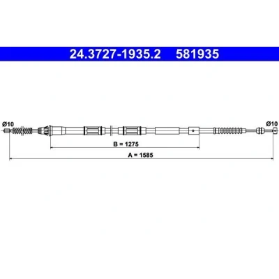 Bilde av ATE 24.3727 1935.2 Bremsekabel 1585 TOYOTA: Auris Hatchback, Corolla X Sedan