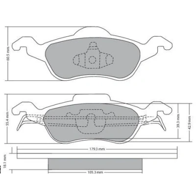 Bilde av METZGER 1170038 Bremseklosser framaksel ekskl. slitasjevarselkontakt med antihyle blikk FORD: Focus Mk1 Hatchback, Stasjonsvogn