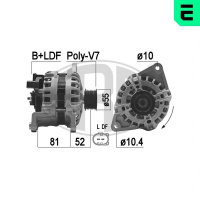 Bilde av ERA 209478A Dynamo 14V 150A FIAT: Ducato III Flatvogn lastebil / Chassis