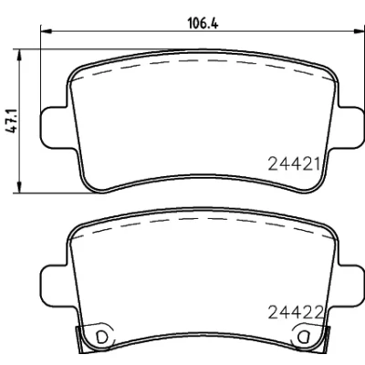 Bilde av HELLA 8DB 355 012 991 Bremseklosser med akustisk slitasjevarsel tilbehør OPEL: Insignia A Sports Tourer, Hatchback, Sedan